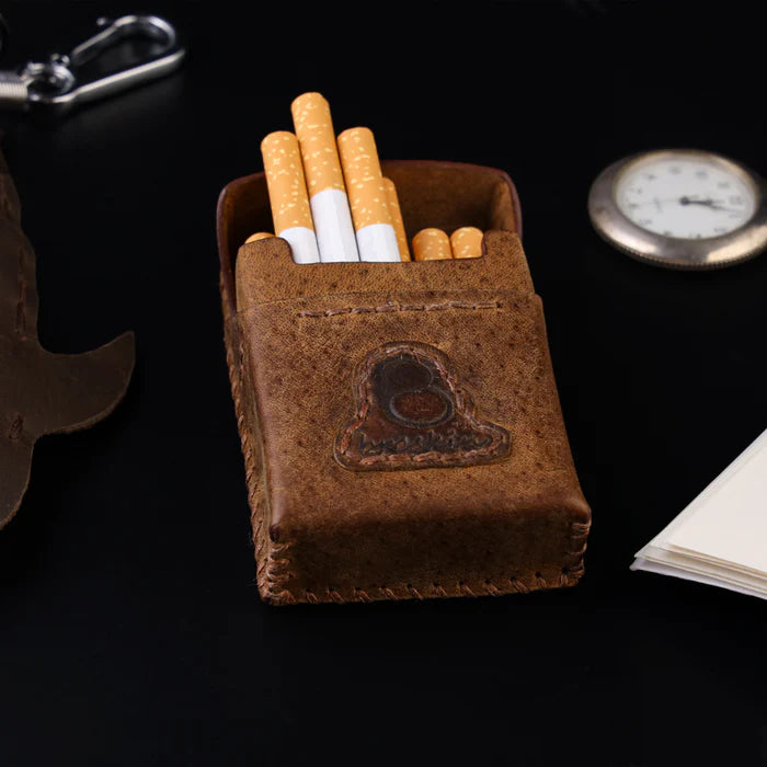 Classic Caramel Leather Cigarette Case