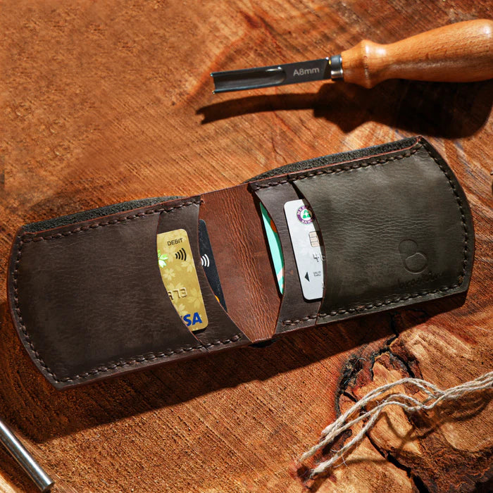 Double Decker Bifold Leather Wallet