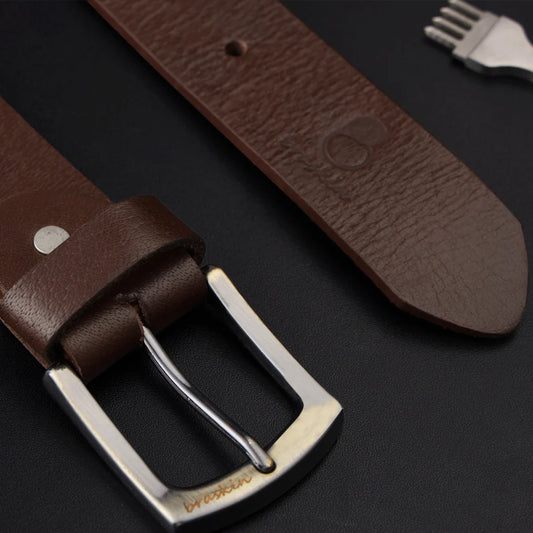 Mocha Brown Leather Belt
