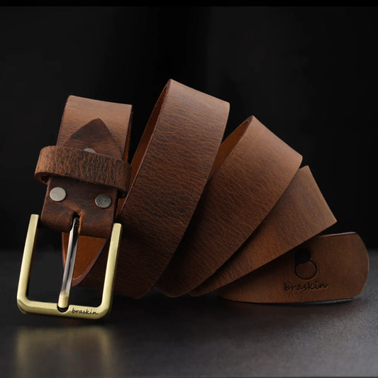Vintage Brown Leather Belt