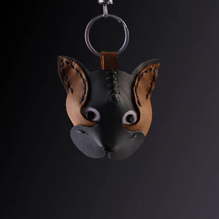 Cat Leather Key Chain