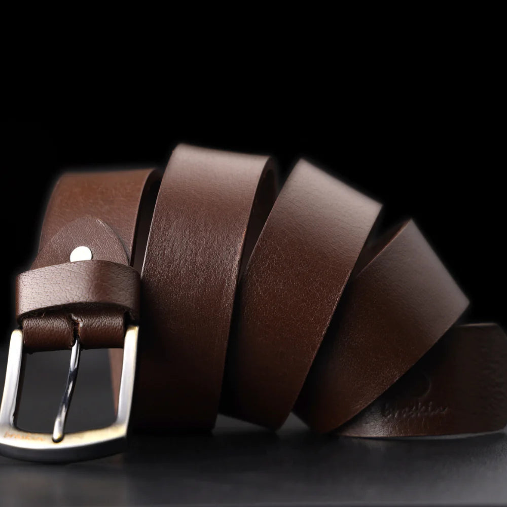 Mocha Brown Leather Belt