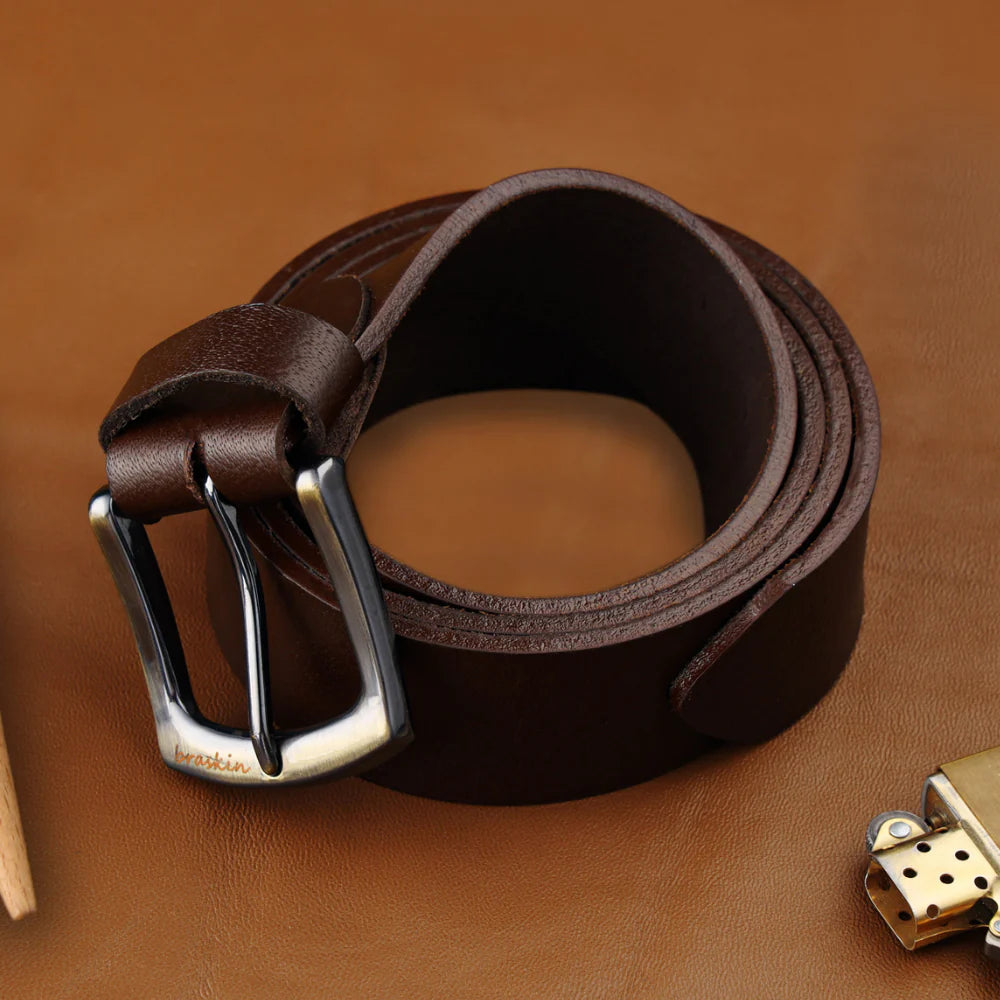 Mocha Brown Leather Belt