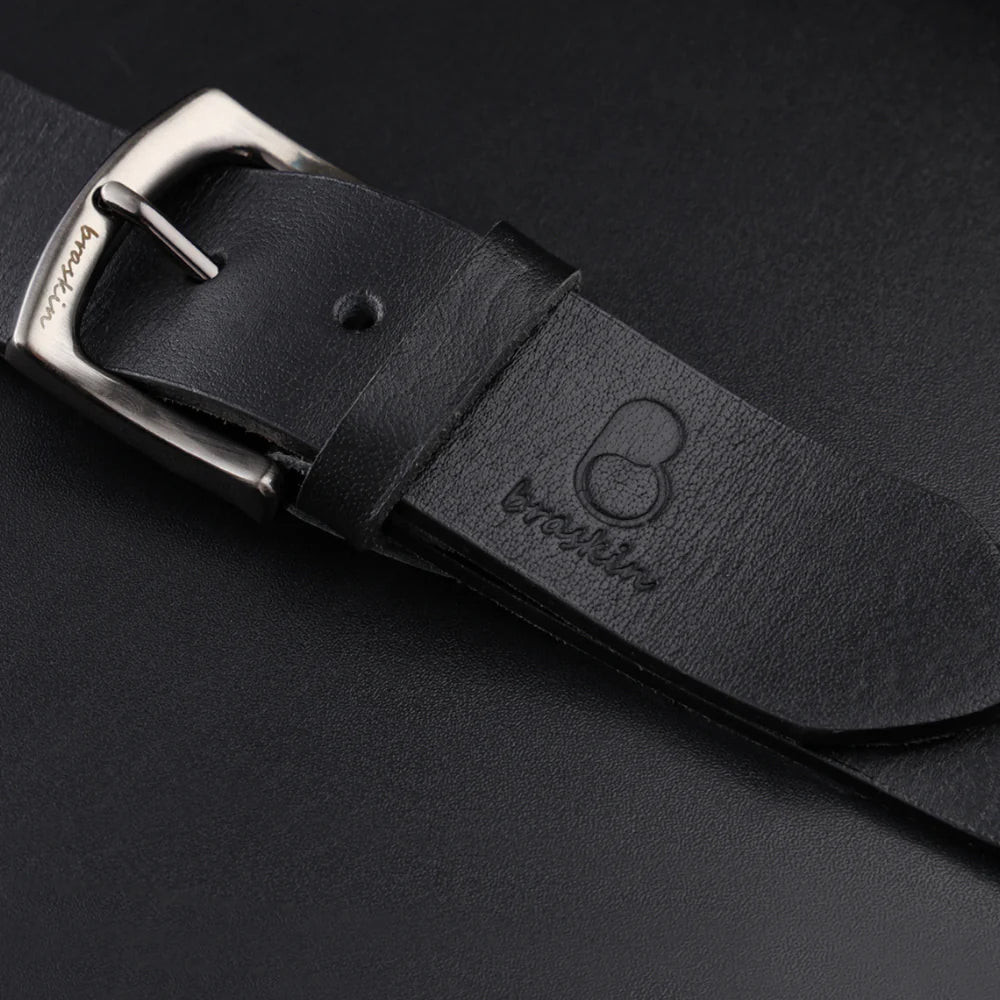 Midnight Black Leather Belt
