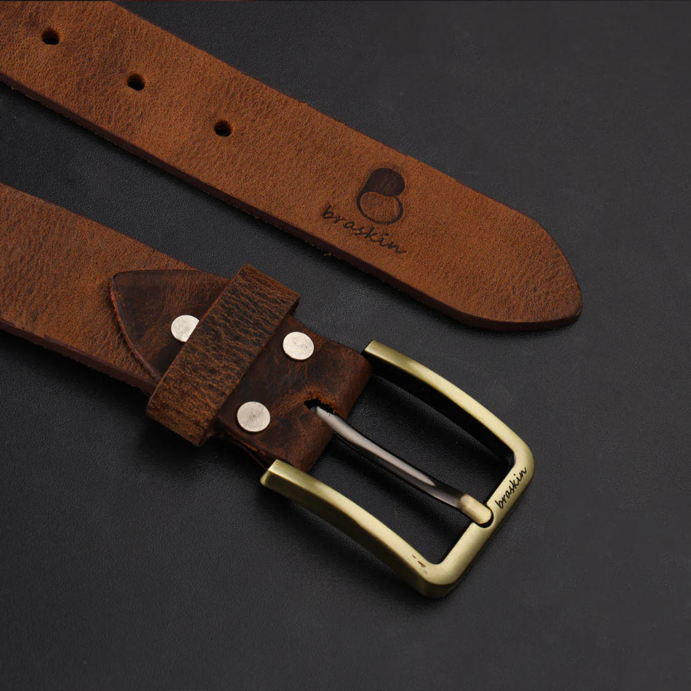 Vintage Brown Leather Belt