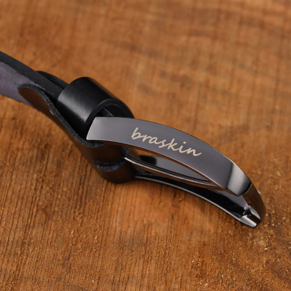 Matt Finish Black Leather Belt