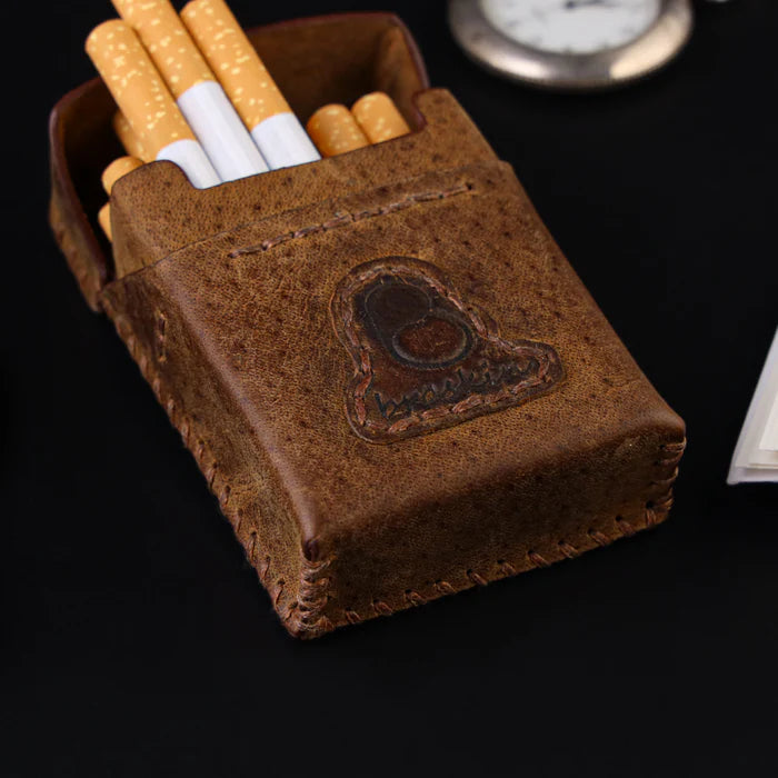 Classic Caramel Leather Cigarette Case