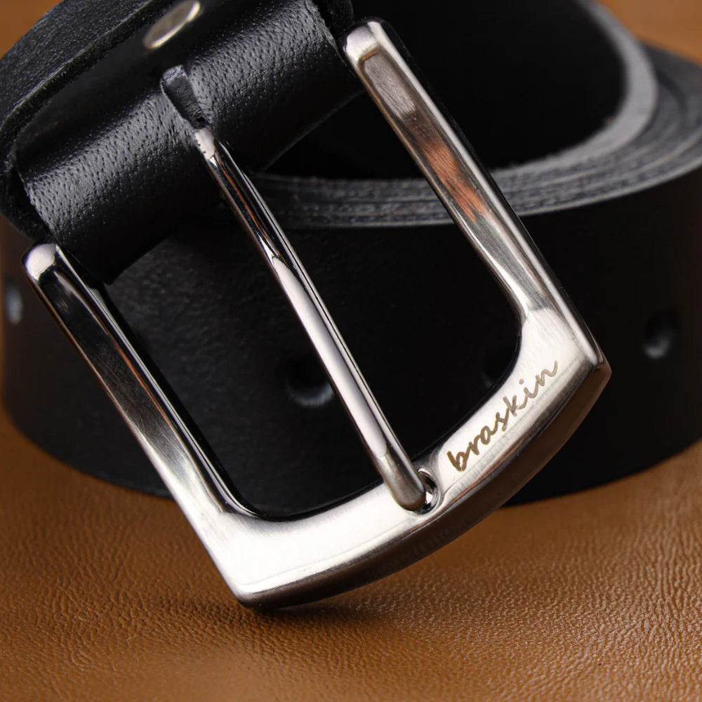 Midnight Black Leather Belt