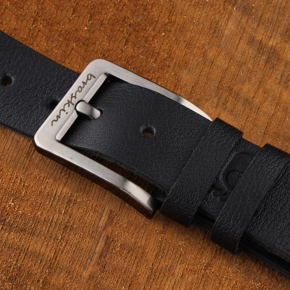 Onyx Black Leather Belt
