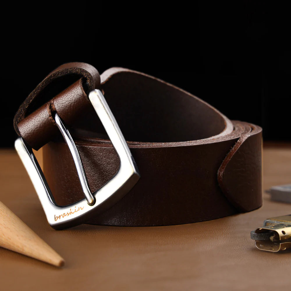 Mocha Brown Leather Belt