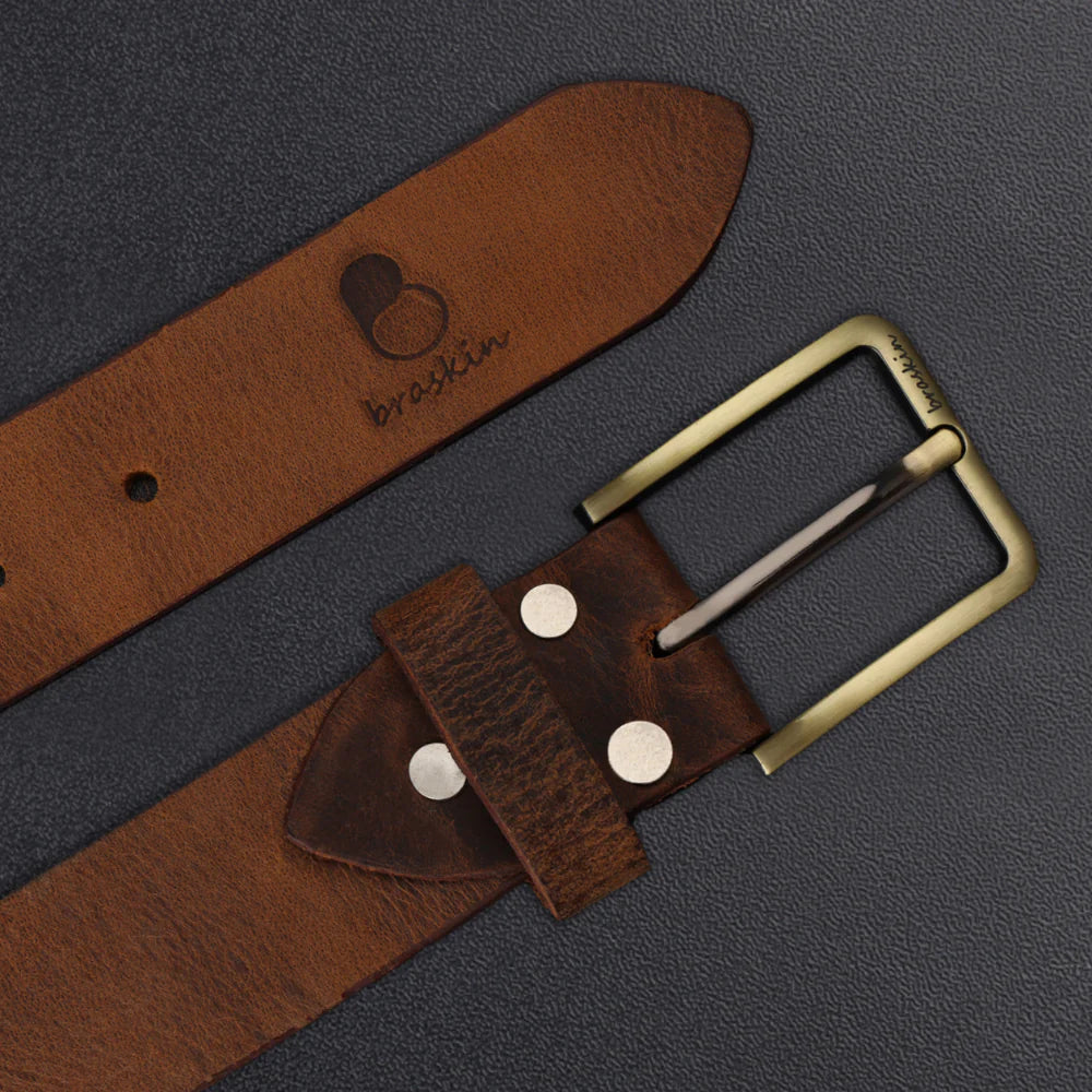Vintage Brown Leather Belt
