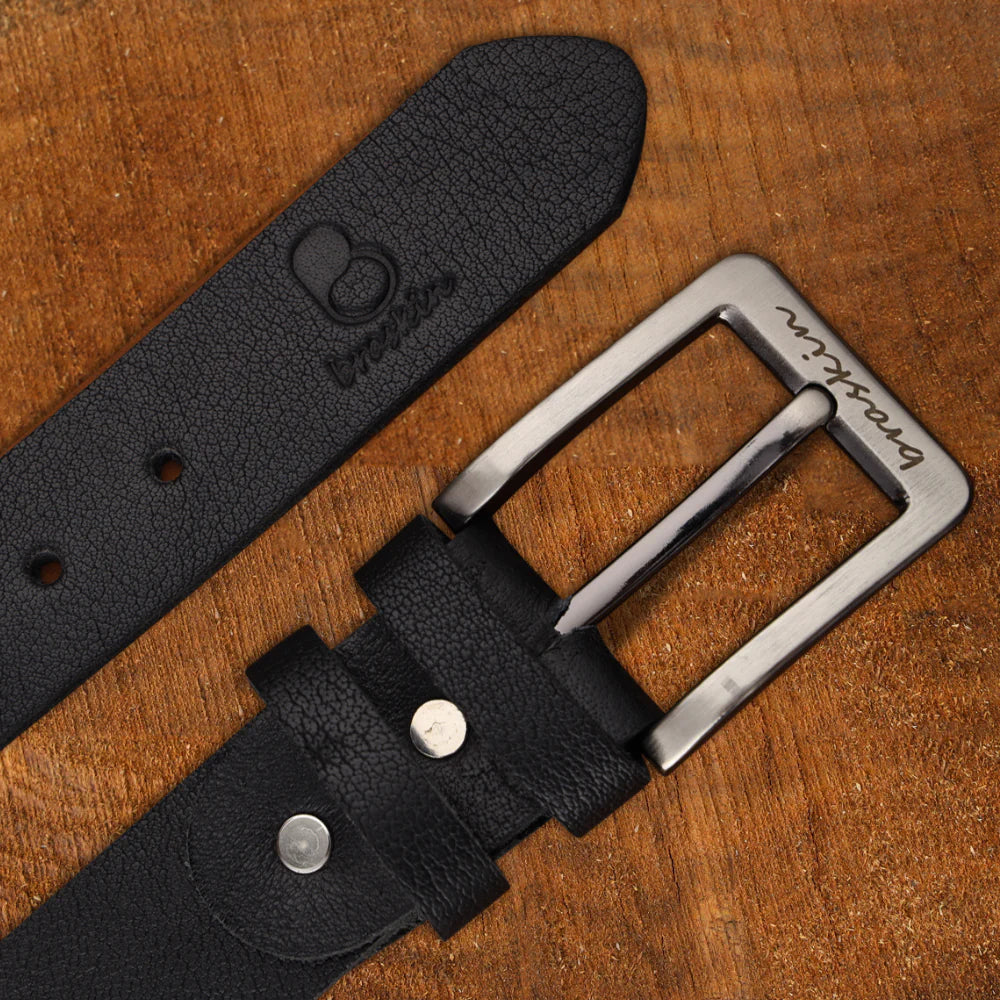 Onyx Black Leather Belt